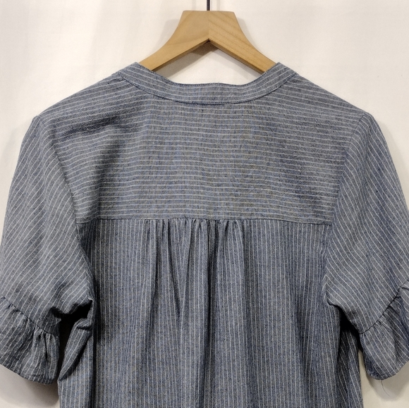 Entro Embroidered Floral Stripped Dress Women's M Blue Pink Boho Retro 90s Y2K - Picture 6 of 8